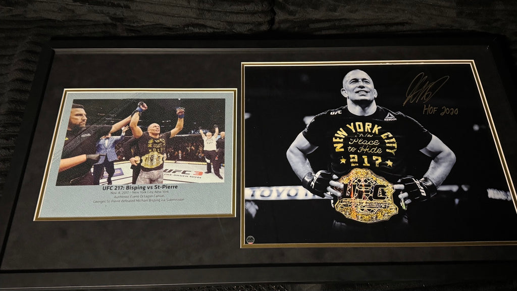 Georges St-Pierre Signed UFC 217 Final Fight Display – 39x20 Vault Collection