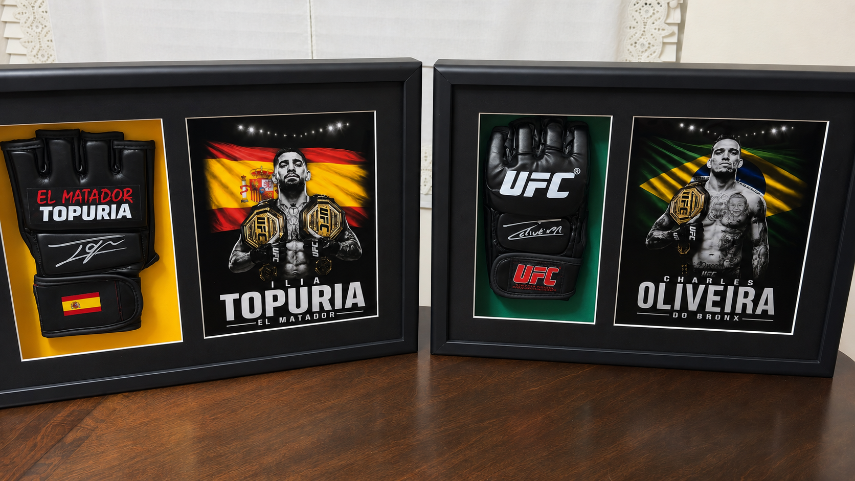 Ilia Topuria Signed UFC Glove Shadow Box Gallery Edition 18x14 Custom Art  professionally authenticated