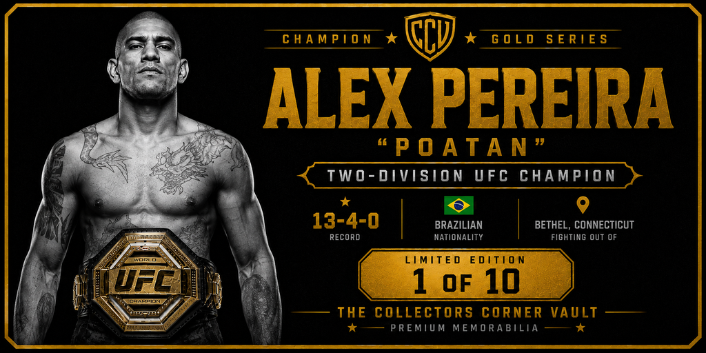 Alex Pereira Signed Gold UFC Glove Beckett Authenticated – Champion Gold Series Limited Edition 1 of 10