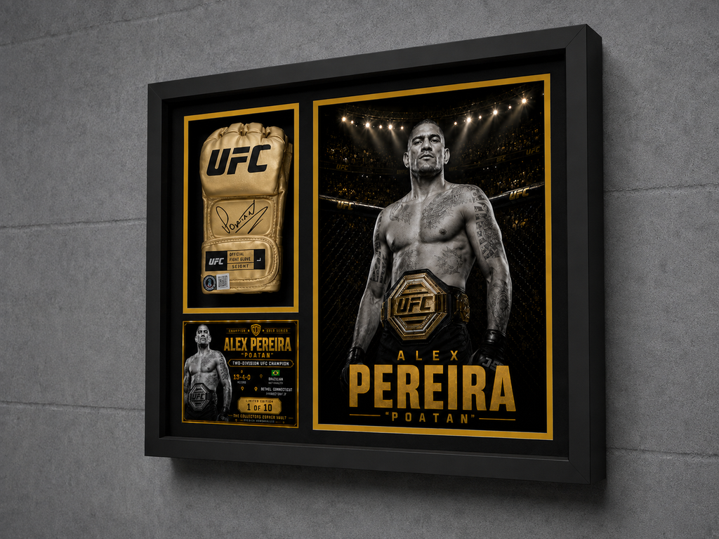 Alex Pereira Signed Gold UFC Glove Beckett Authenticated – Champion Gold Series Limited Edition 1 of 10