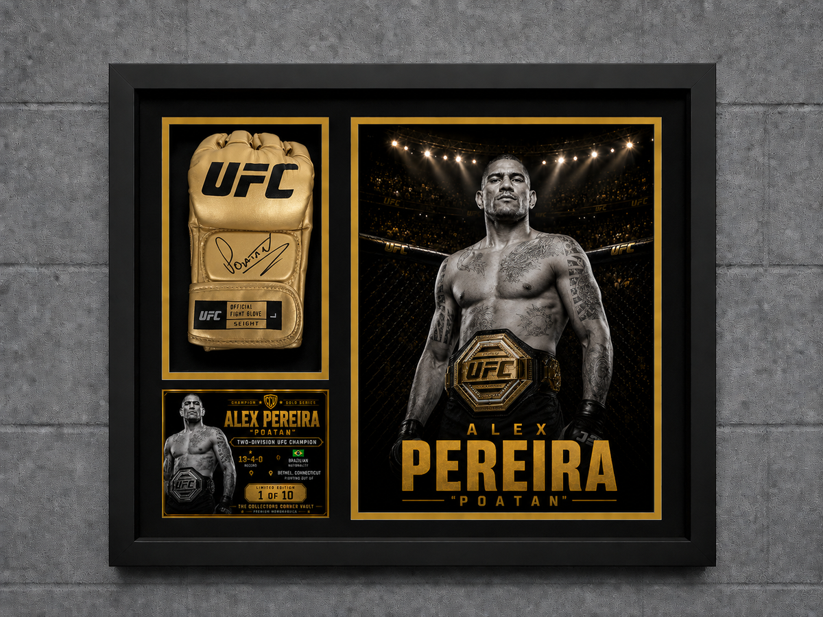 Alex Pereira Signed Gold UFC Glove Beckett Authenticated – Champion Gold Series Limited Edition 1 of 10