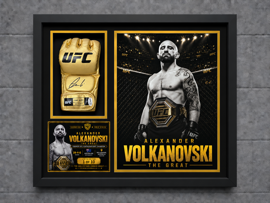 Alexander Volkanovski Signed Gold UFC Glove JSA Champion Gold Series Limited 1/10