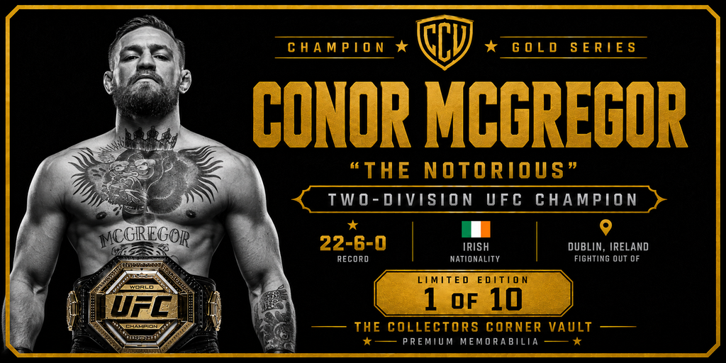 Conor McGregor Signed Gold UFC Glove PSA Champion Gold Series Limited 1/10