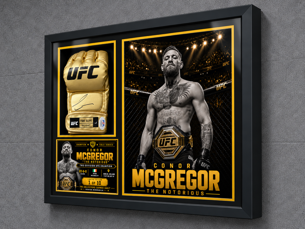 Conor McGregor Signed Gold UFC Glove PSA Champion Gold Series Limited 1/10