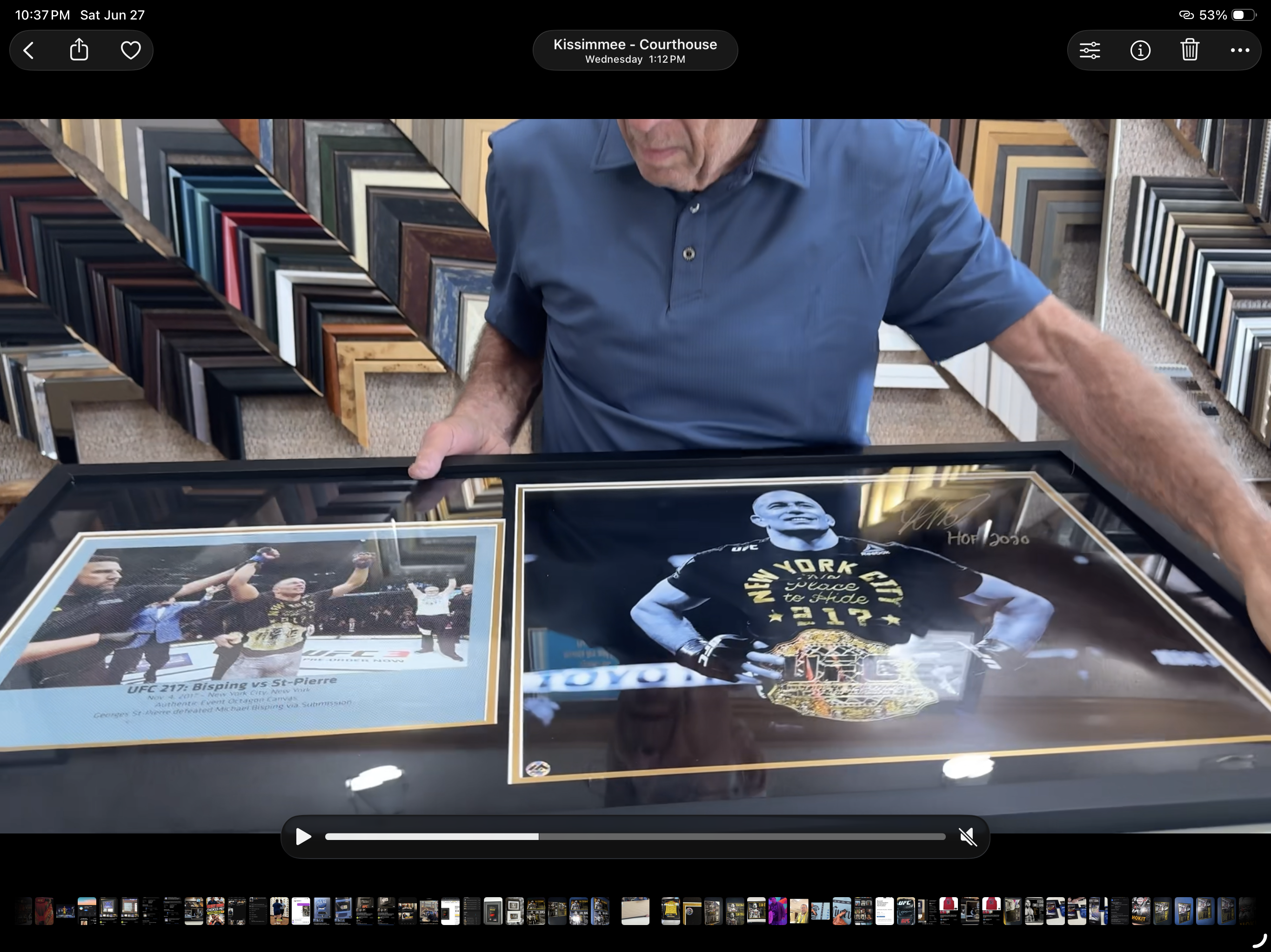 Georges St-Pierre Signed UFC 217 Final Fight Display – 39x20 Vault Collection
