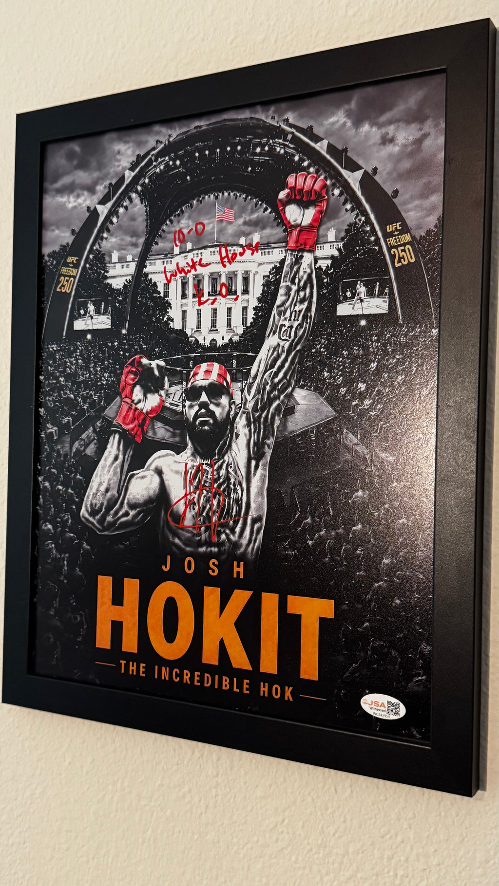 Josh Hokit Signed UFC Freedom 250 Shadow Box | Freedom 250 Special Edition | JSA / PSA Authenticated