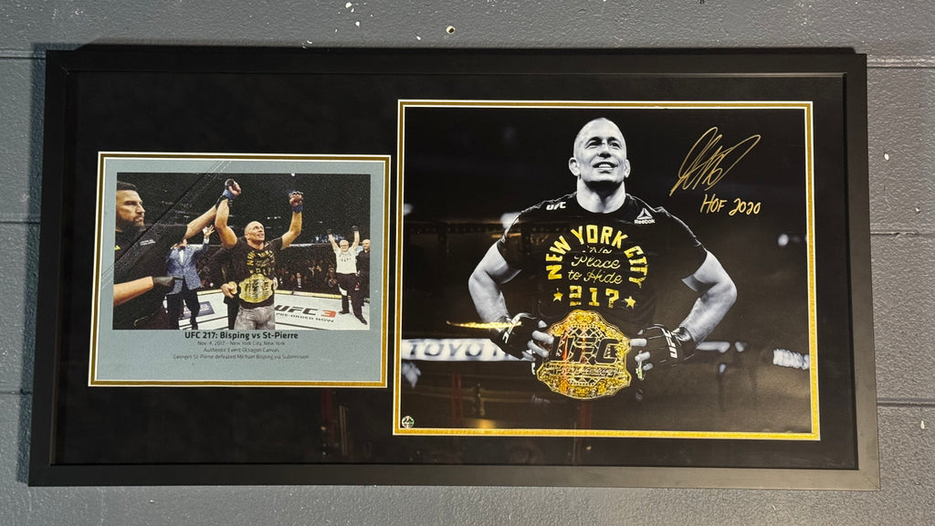 Georges St-Pierre Signed UFC 217 Final Fight Display – 39x20 Vault Collection