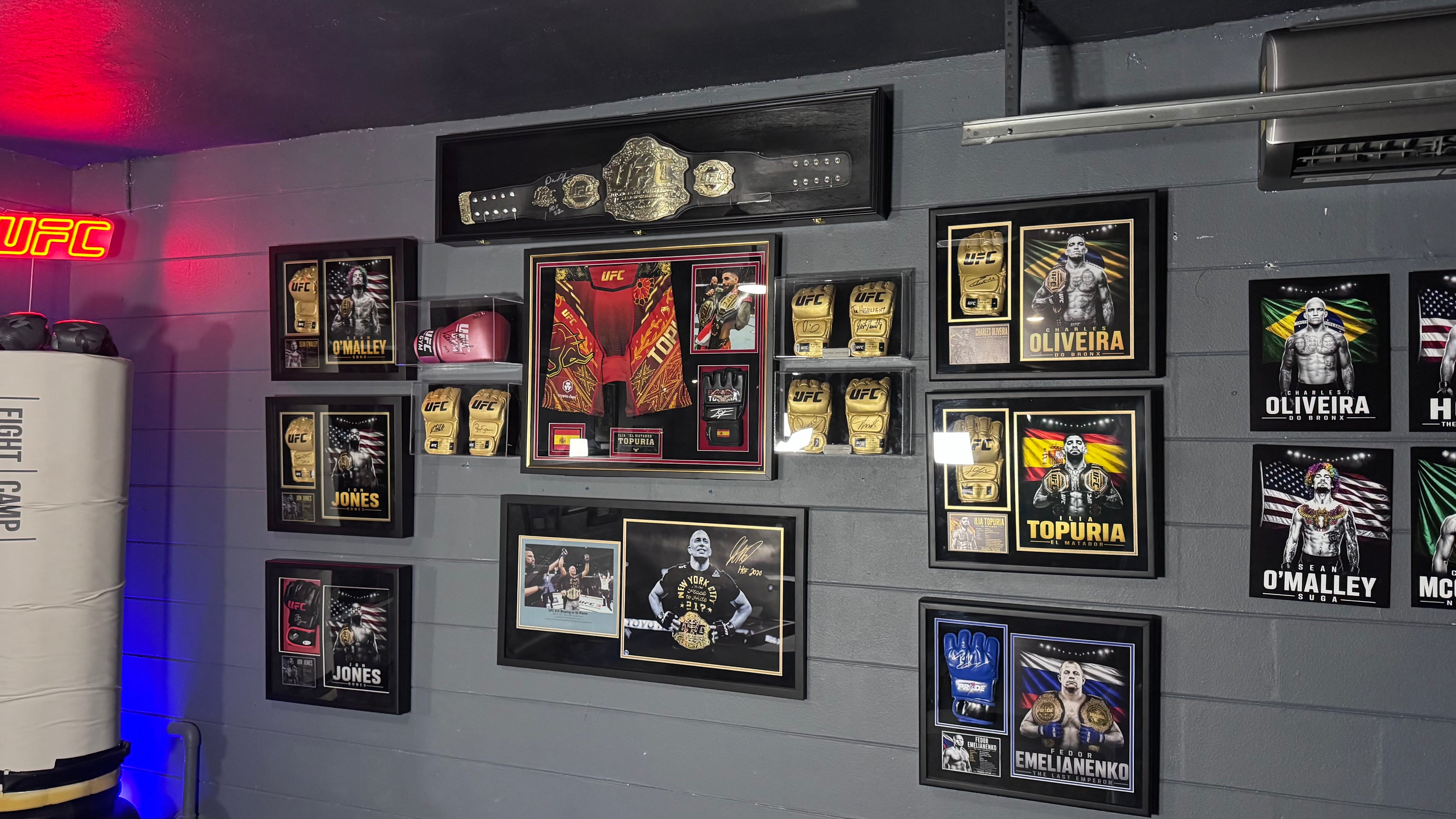 Ilia Topuria Signed Gold UFC Glove Shadow Box JSA | Icon Gold | Limited Edition of 3