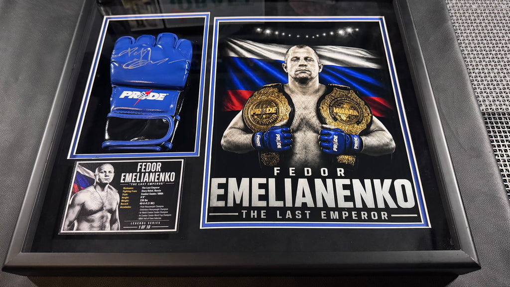Fedor Emelianenko Signed PRIDE FC Glove Shadow Box | MMA Legend | Limited 1/10