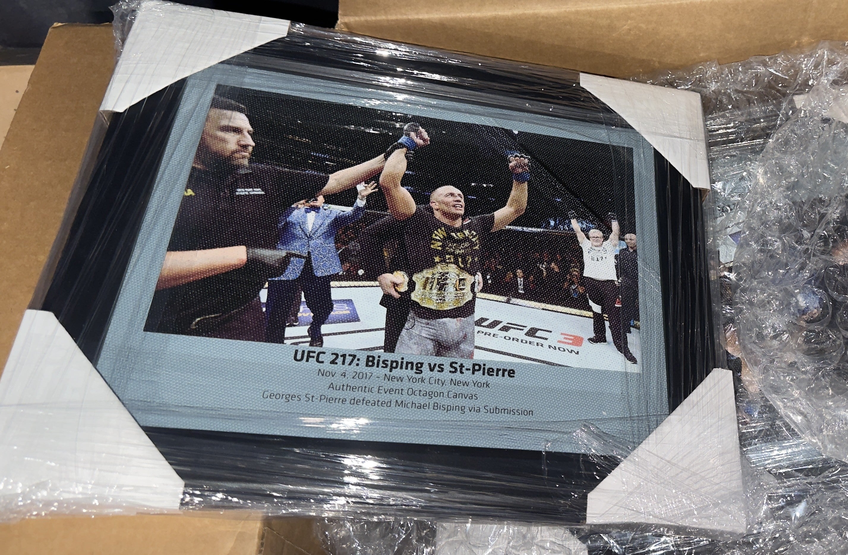Georges St-Pierre Signed UFC 217 Final Fight Display – 39x20 Vault Collection