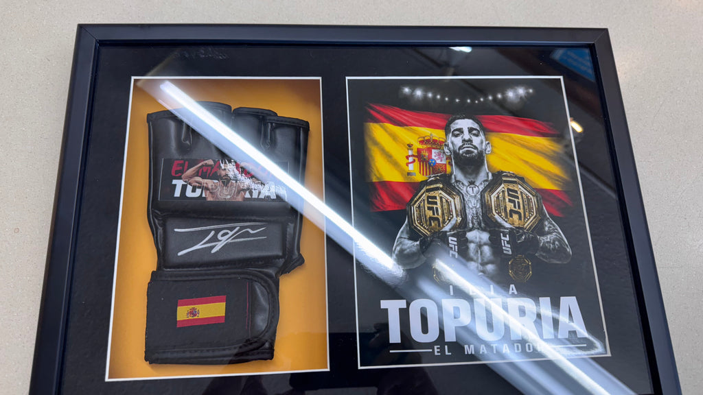 Ilia Topuria Signed UFC Glove Shadow Box Gallery Edition 18x14 Custom Art  professionally authenticated