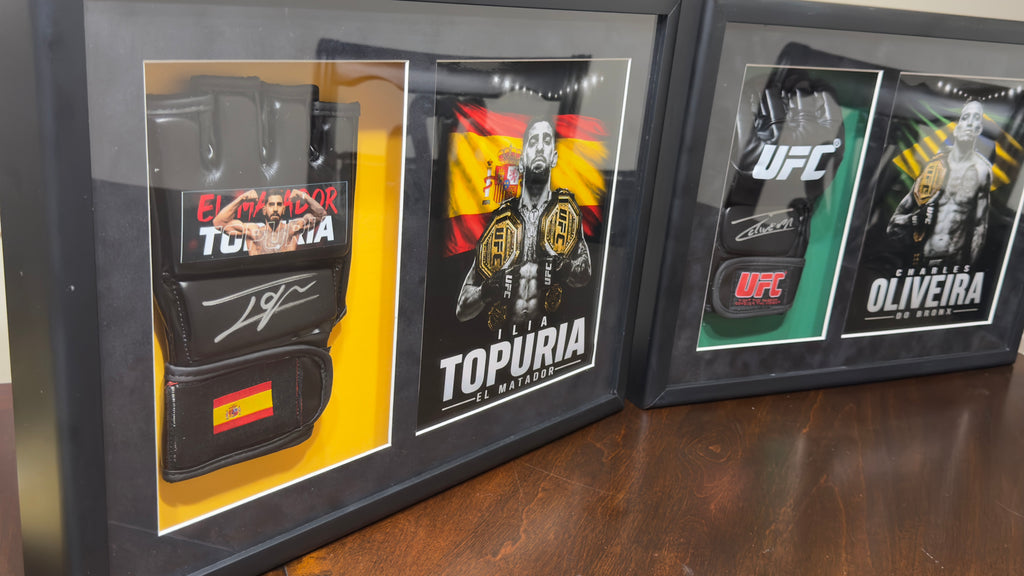 Ilia Topuria Signed UFC Glove Shadow Box Gallery Edition 18x14 Custom Art  professionally authenticated