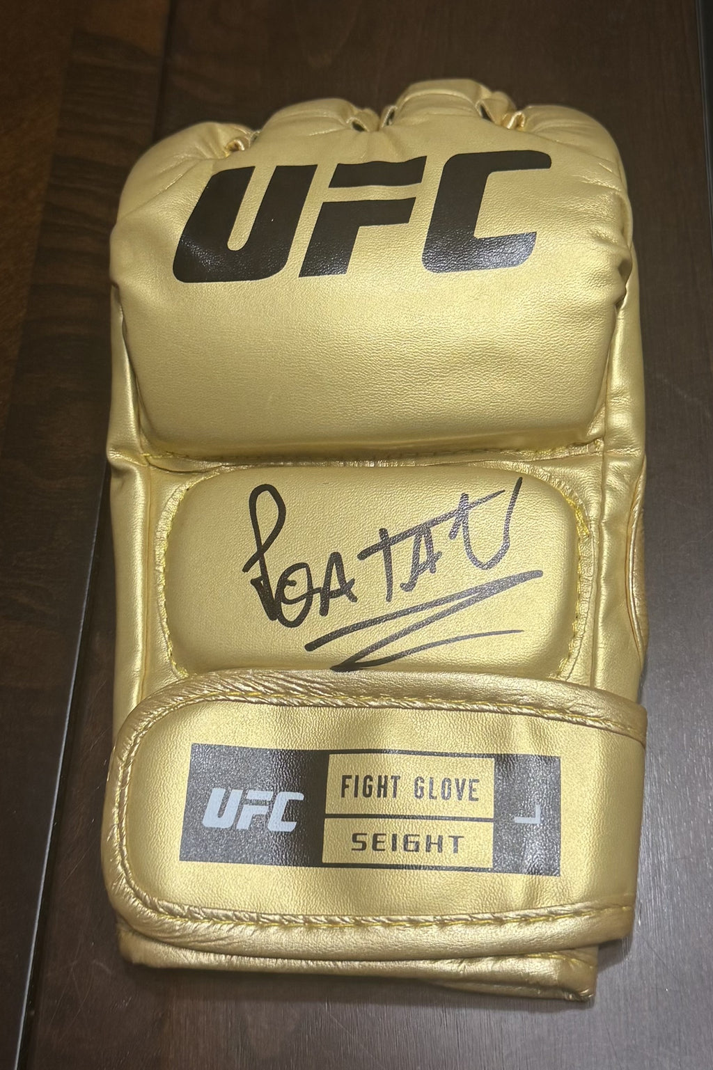 Alex Pereira Signed Gold UFC Glove Shadow Box | JSA | Icon Gold Series