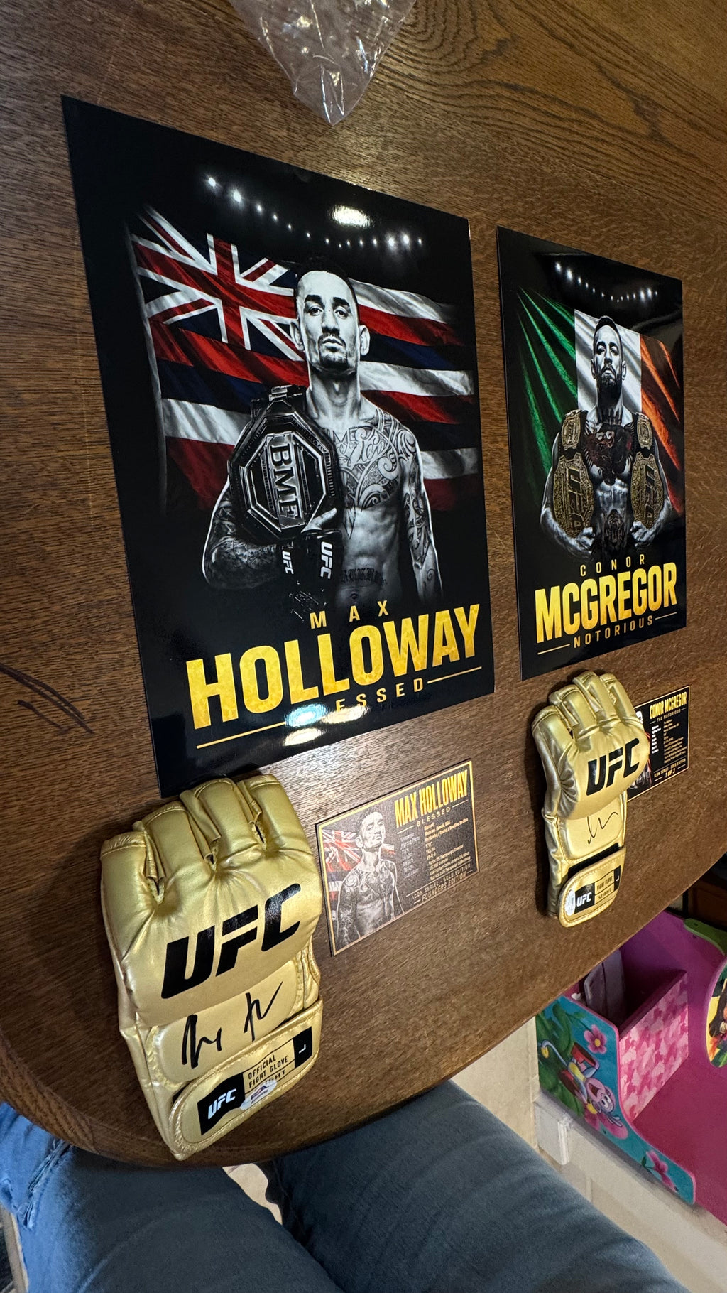 Max Holloway Signed UFC Gold Glove Shadow Box – PSA Authenticated – Icon Gold Series