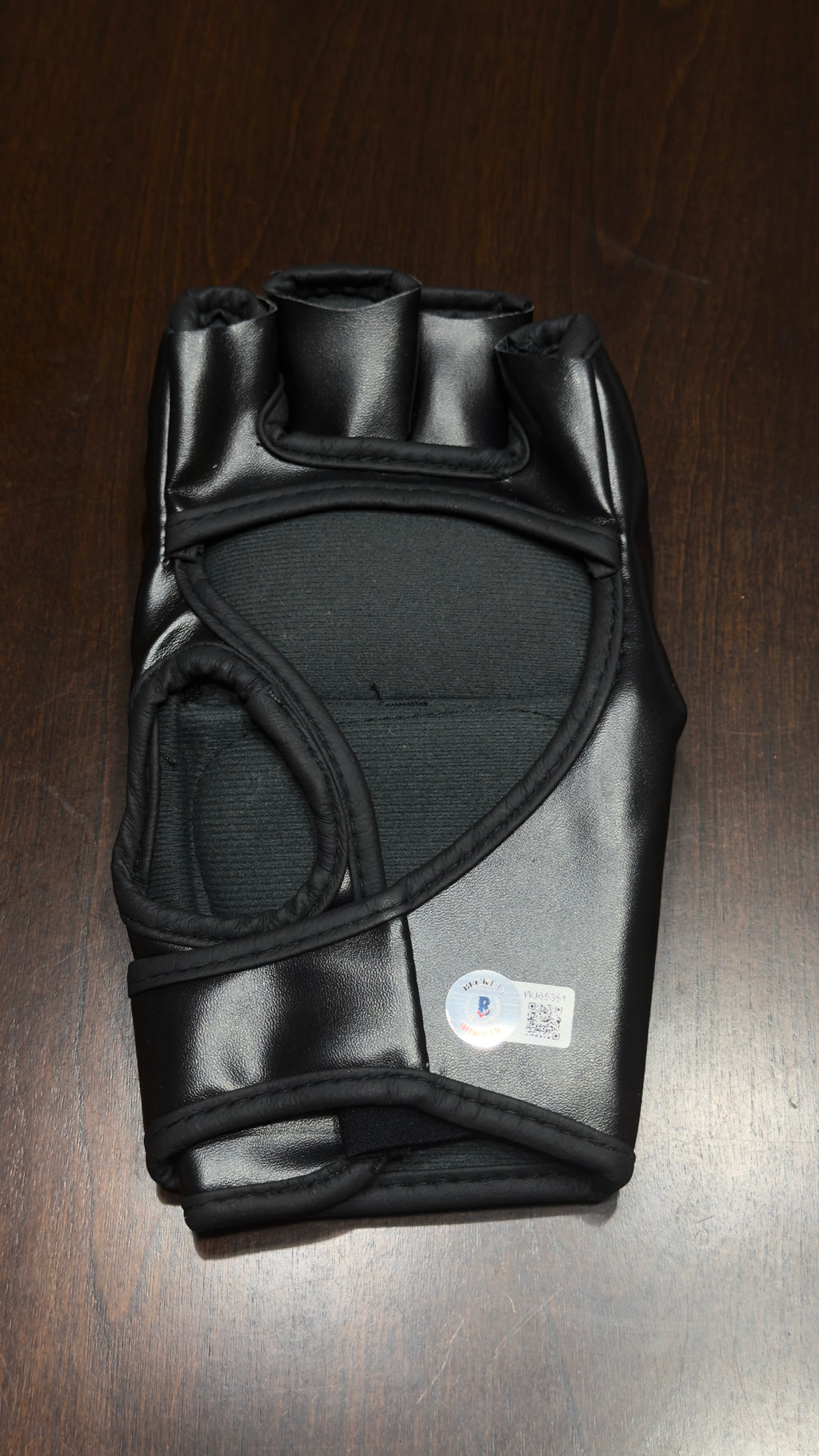 Back of Francis Ngannou autographed UFC glove