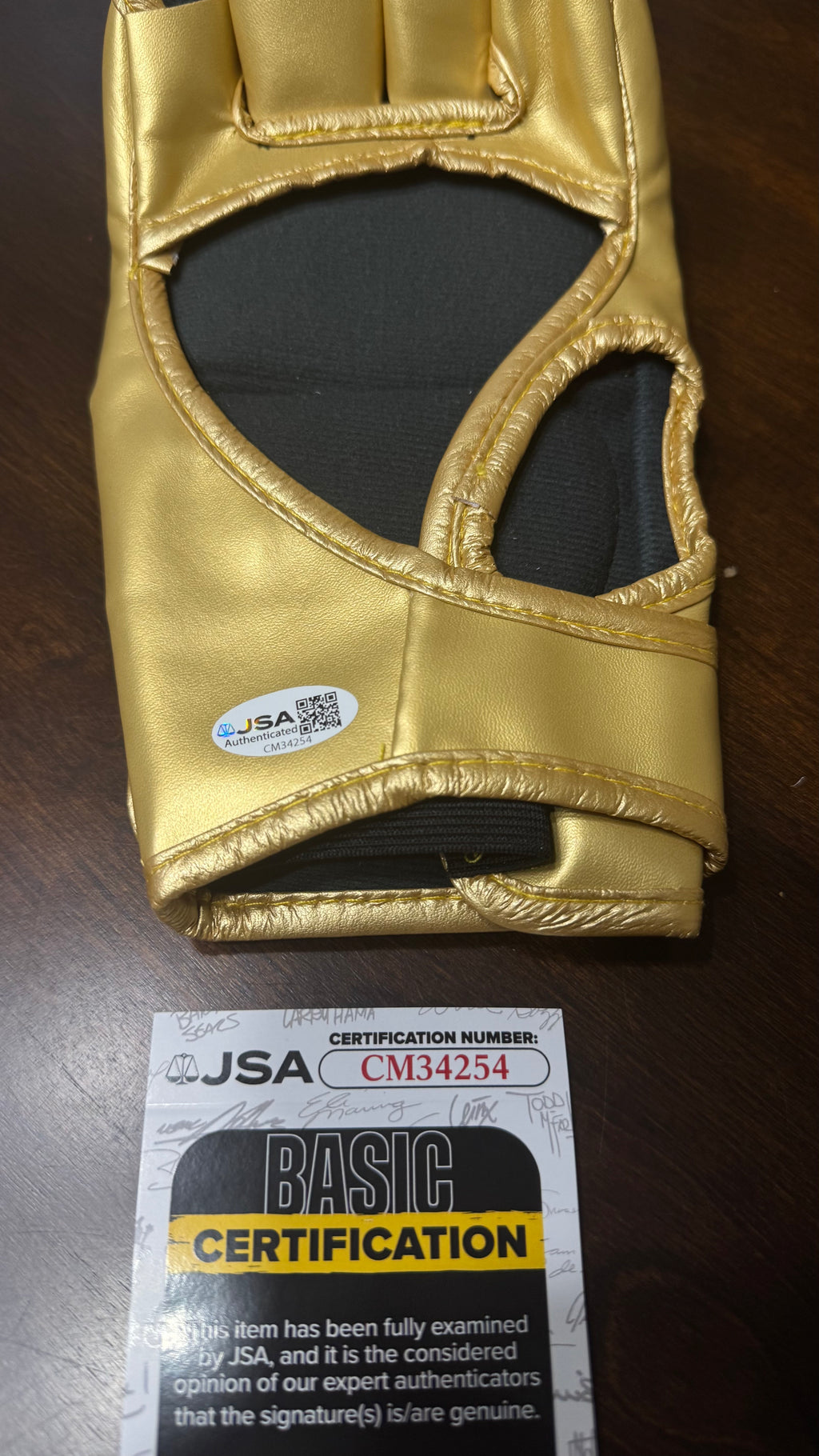 Ilia Topuria Signed Gold UFC Glove JSA Authenticated – Champion Gold Series Limited Edition 1 of 10