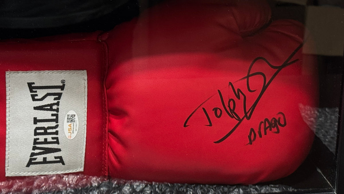 Dolph Lundgren Signed Everlast Boxing Glove “Drago” – JSA Witnessed w/ Display Box