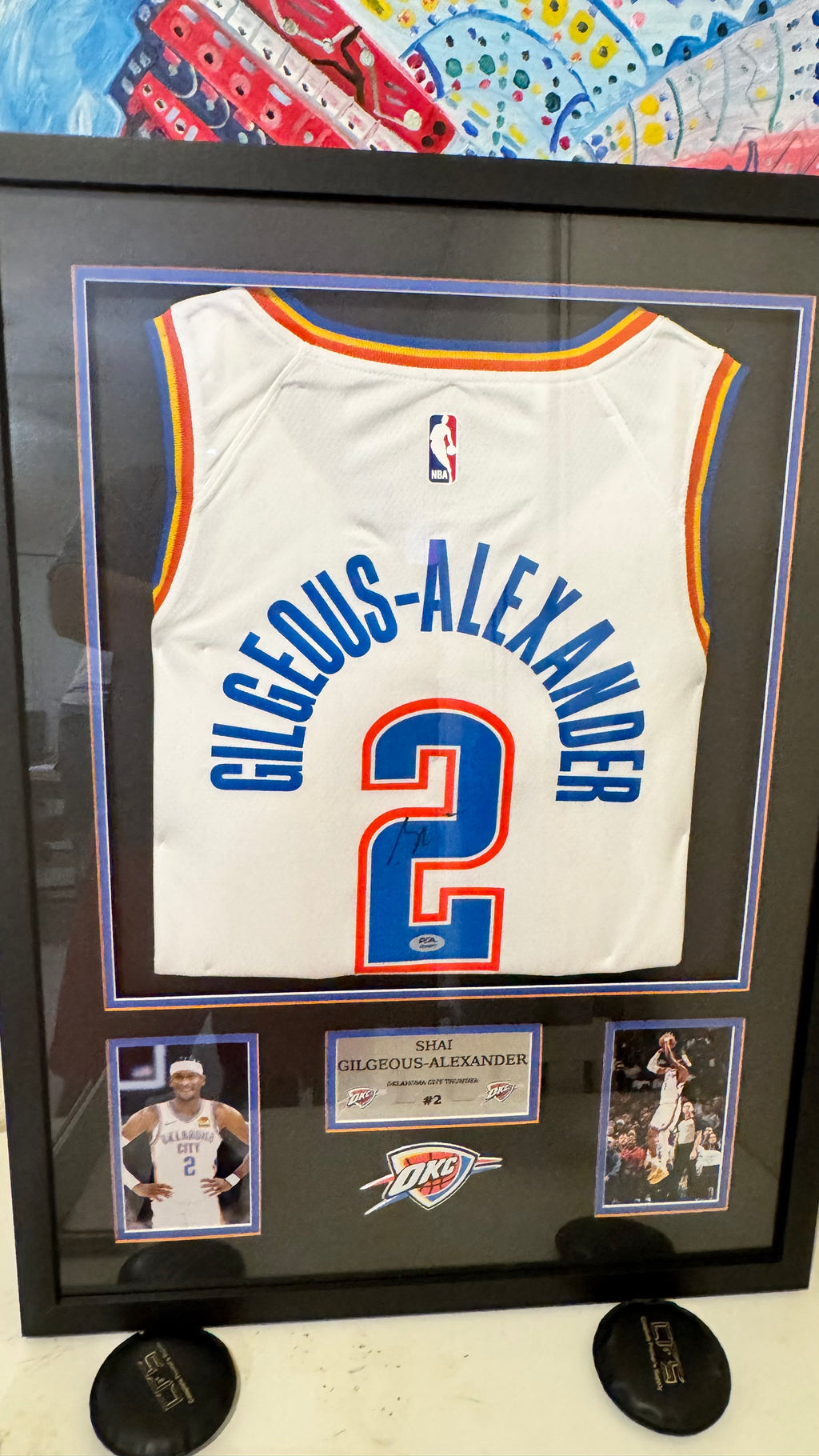 SHAI GILGEOUS-ALEXANDER SIGNED NIKE SWINGMAN JERSEY FRAMED DISPLAY PSA COA