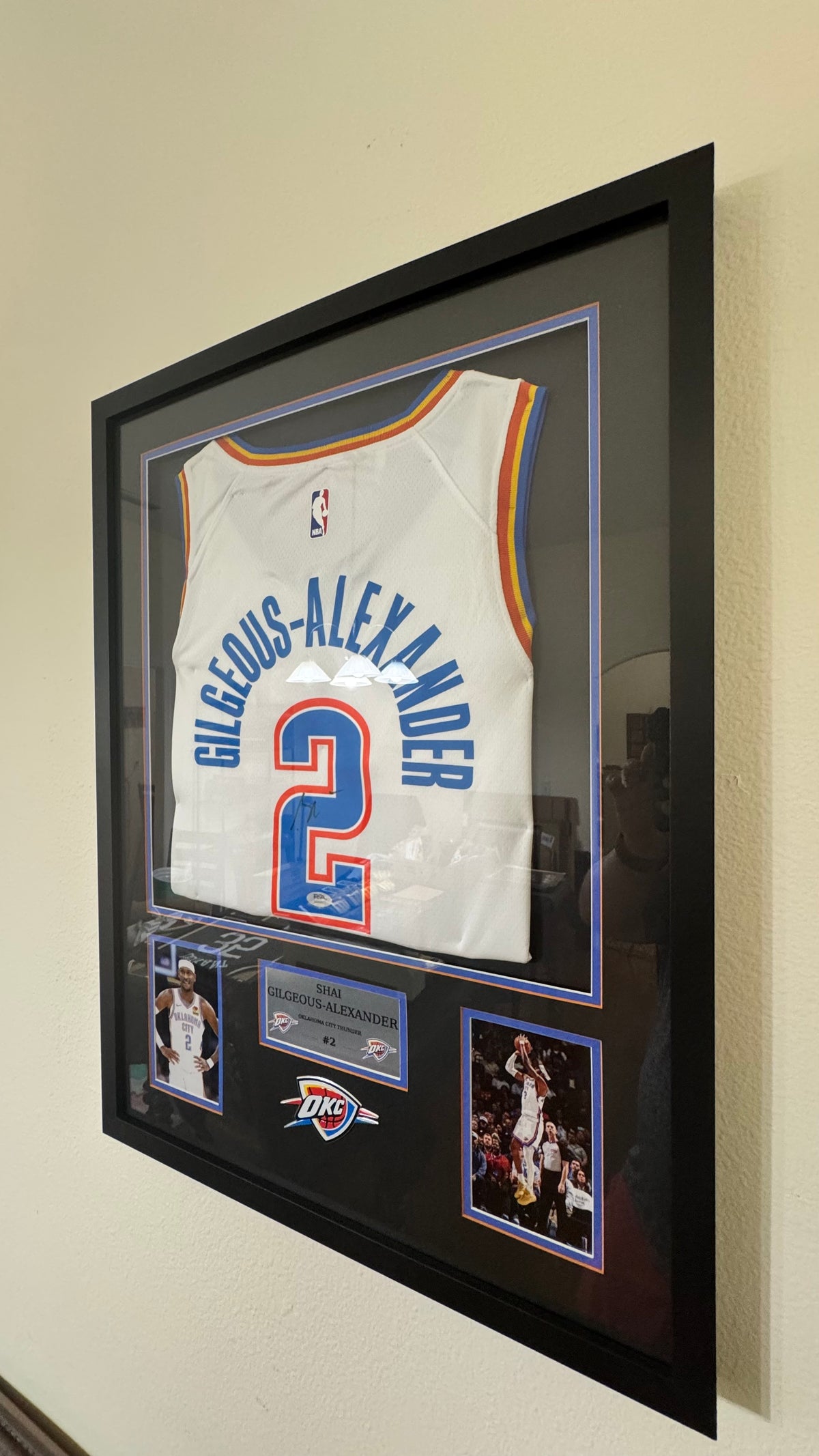 SHAI GILGEOUS-ALEXANDER SIGNED NIKE SWINGMAN JERSEY FRAMED DISPLAY PSA COA