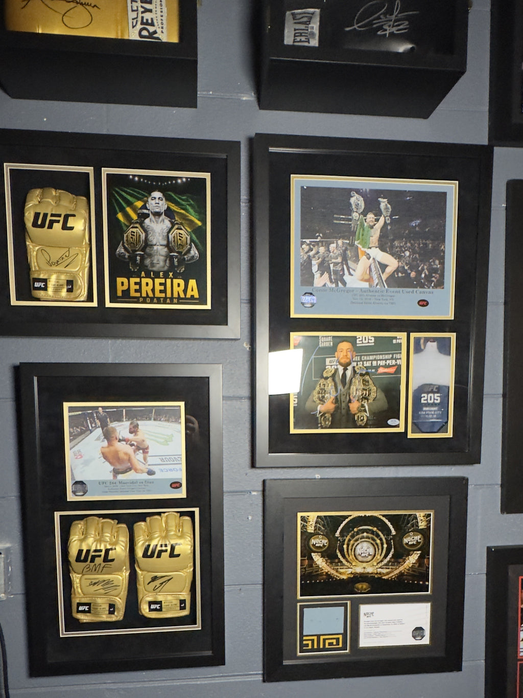 Conor McGregor UFC 205 Signed Photo & Event-Used Canvas One-of-One Custom Display – PSA