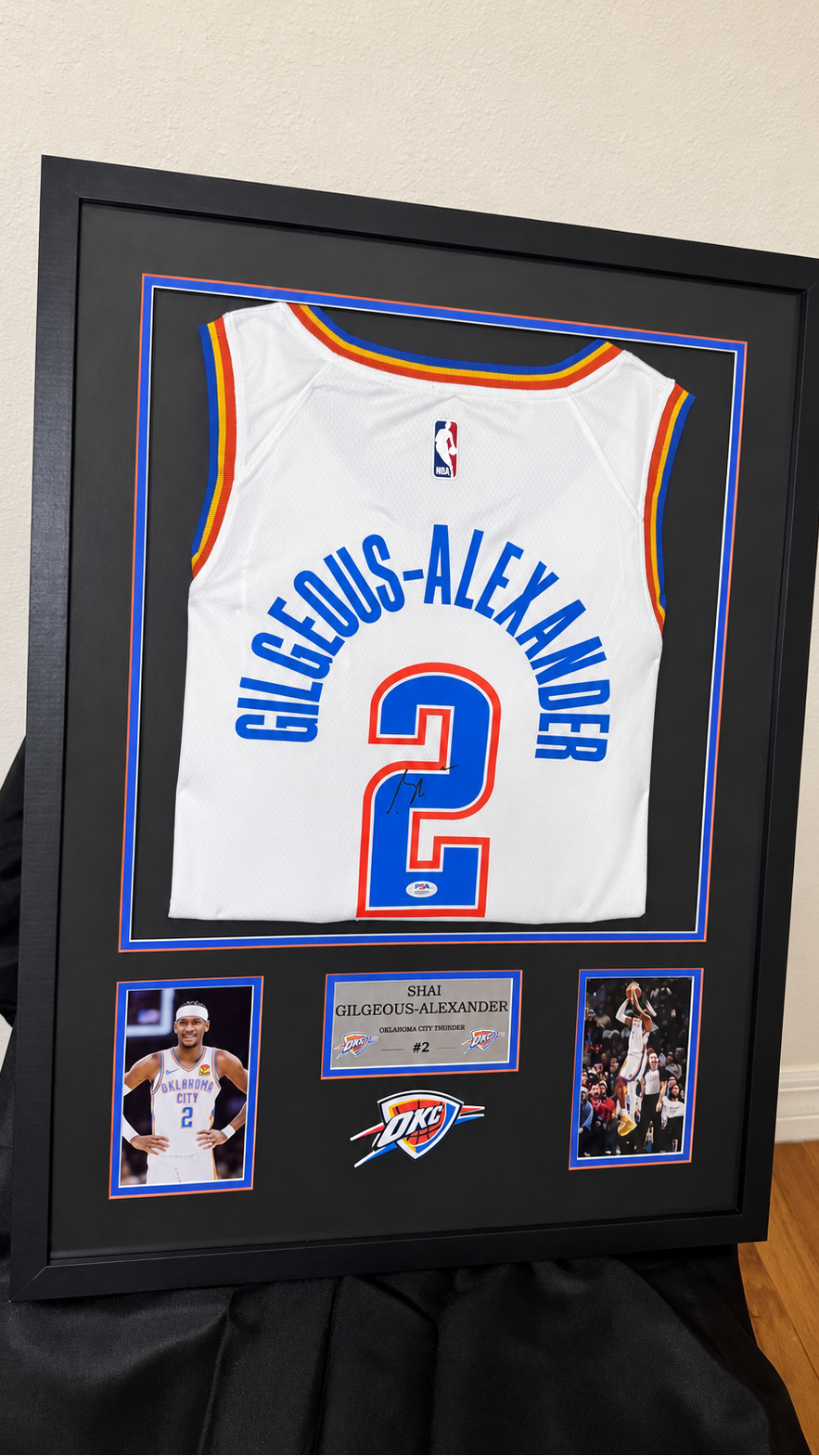 SHAI GILGEOUS-ALEXANDER SIGNED NIKE SWINGMAN JERSEY FRAMED DISPLAY PSA COA