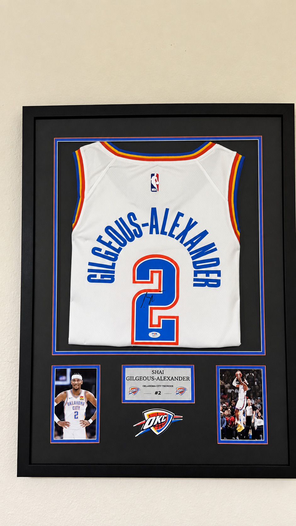 SHAI GILGEOUS-ALEXANDER SIGNED NIKE SWINGMAN JERSEY FRAMED DISPLAY PSA COA