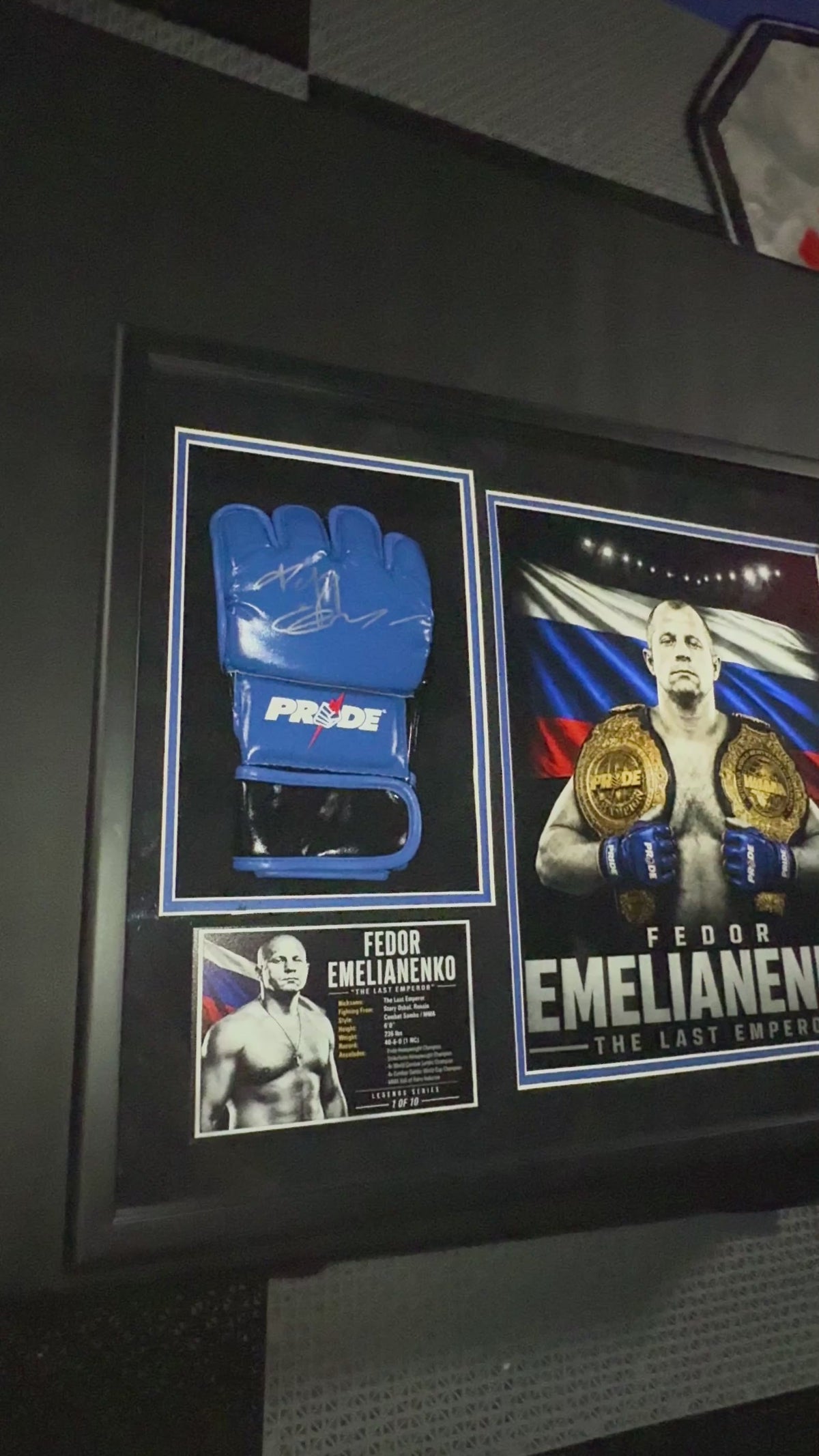 Fedor Emelianenko Signed PRIDE FC Glove Shadow Box | MMA Legend | Limited 1/10
